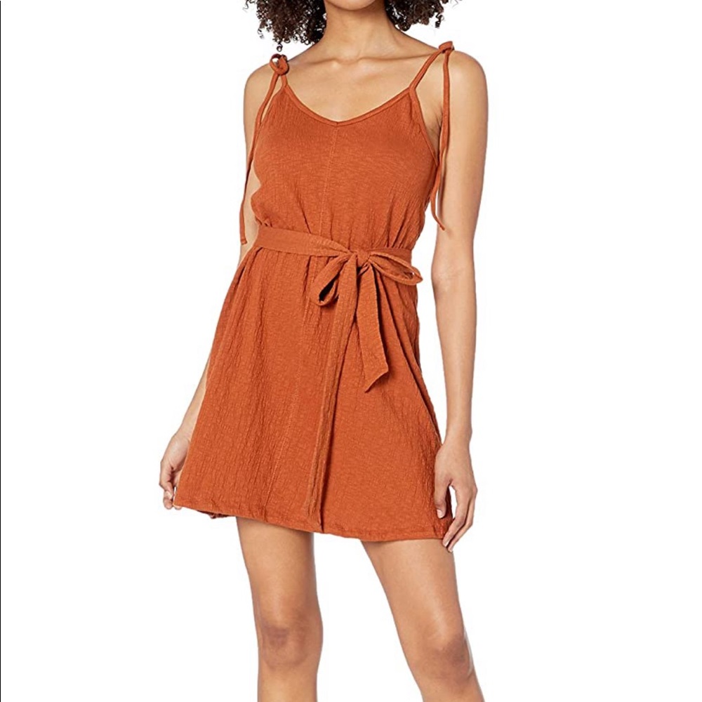 BILLABONG ORANGE KNIT TIED UP BELT DRESS